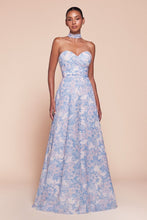 Load image into Gallery viewer, Bella Strapless A-Line Floral Satin Dress
