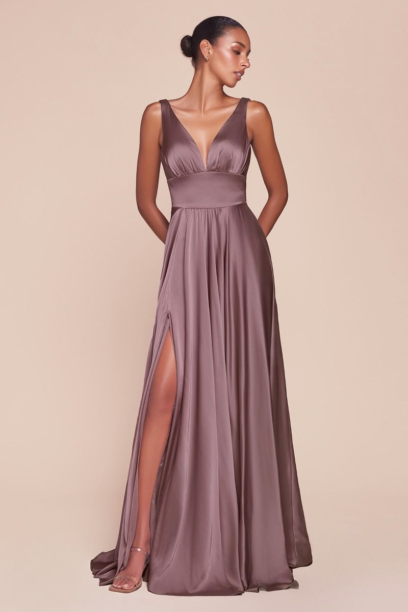Trieste Grecian Soft Satin A-Line Dress