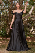 Load image into Gallery viewer, Julia A-line Satin Off the Shoulder Dress
