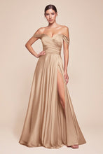 Load image into Gallery viewer, Julia A-line Satin Off the Shoulder Dress
