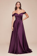 Load image into Gallery viewer, Julia A-line Satin Off the Shoulder Dress
