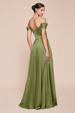 Load image into Gallery viewer, Julia A-line Satin Off the Shoulder Dress
