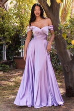 Load image into Gallery viewer, Julia A-line Satin Off the Shoulder Dress
