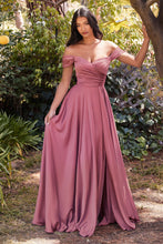 Load image into Gallery viewer, Julia A-line Satin Off the Shoulder Dress
