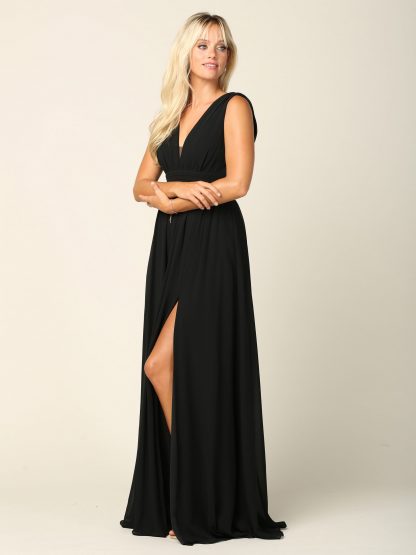 Sicily V-Neck Front and Back Grecian Chiffon Dress