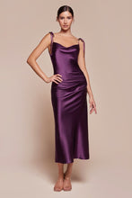 Load image into Gallery viewer, Bristol Slim Fit Satin Slip Midi Dress
