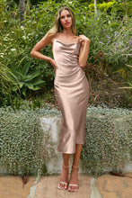 Load image into Gallery viewer, Bristol Slim Fit Satin Slip Midi Dress
