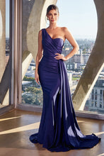 Load image into Gallery viewer, Natalie One Shoulder Stretch Satin Gown
