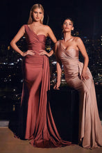 Load image into Gallery viewer, Natalie One Shoulder Stretch Satin Gown
