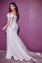 Load image into Gallery viewer, Nancy Stretch Luxe Satin Tie White Dress
