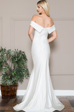 Load image into Gallery viewer, Valencia Luxe Strech Satin White Wedding Dress
